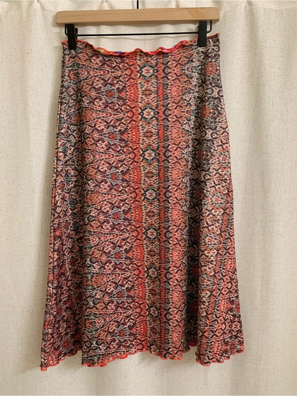 Haystacks Michigan Reversible Bias Long Floral A-Line Midi Skirt in Pink Multi - Picture 5 of 6